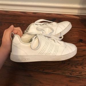 All white adidas neo tennis shoes!!